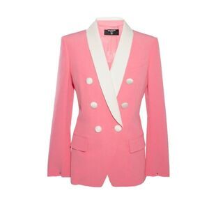 Balmain pink double breasted blazer. Luxe women designer tailored blazer sz 12Us
